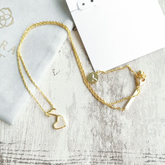Kendra Scott Gold Drusy Necklace - Ari Heart Music Note - Picture 3 of 4